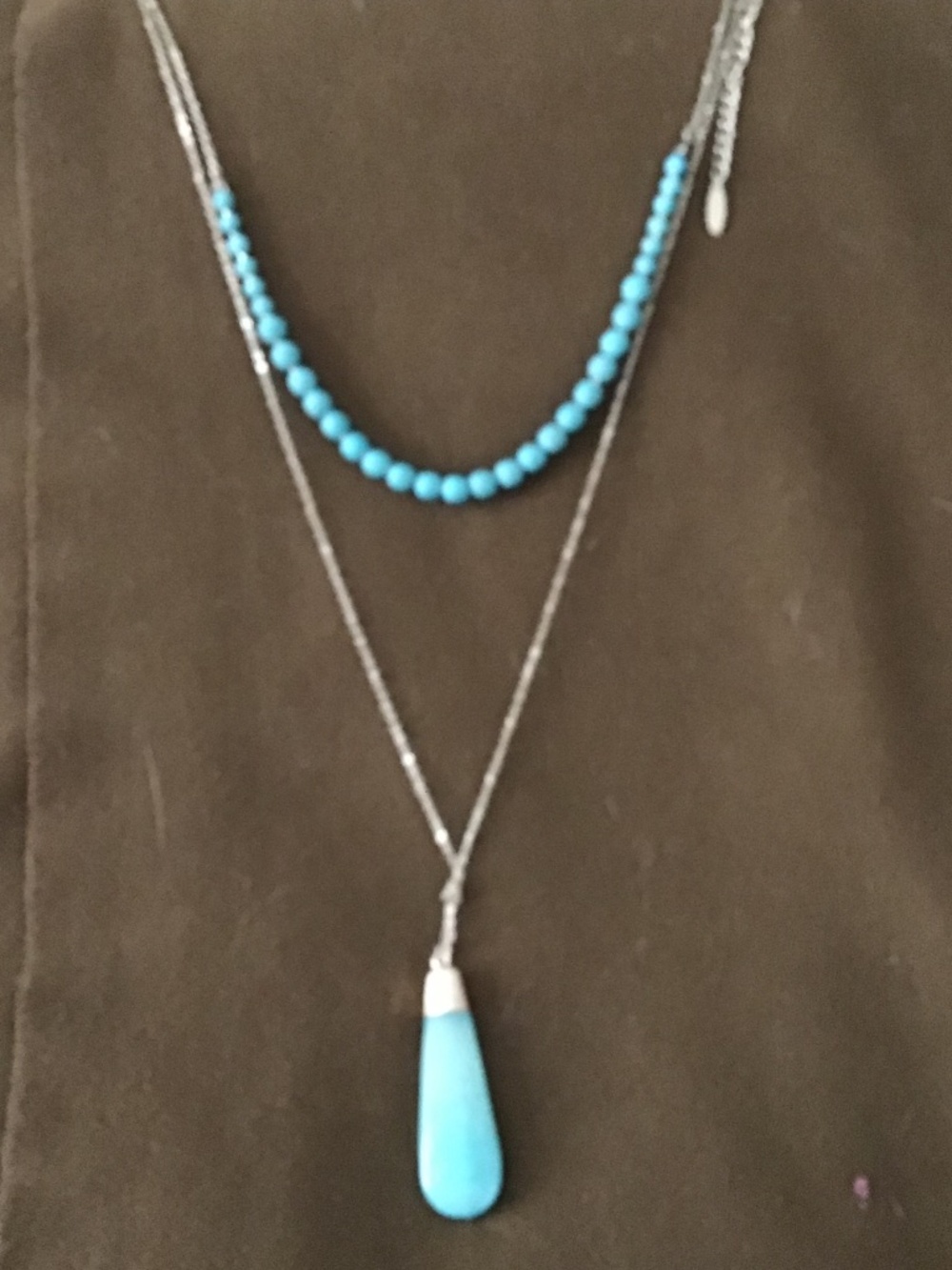 Peter Nygard Two Piece Turquoise Drop Pendant